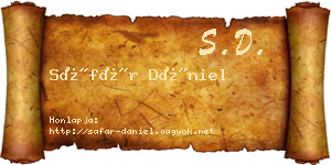 Sáfár Dániel névjegykártya
